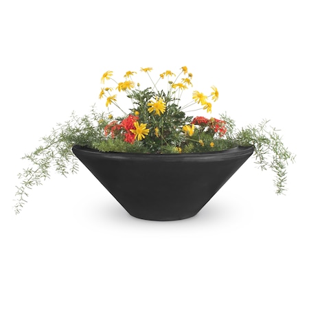 The Outdoor Plus 48 Round Cazo Planter Bowl - GFRC Concrete - Black - OPT-48RP-BLK